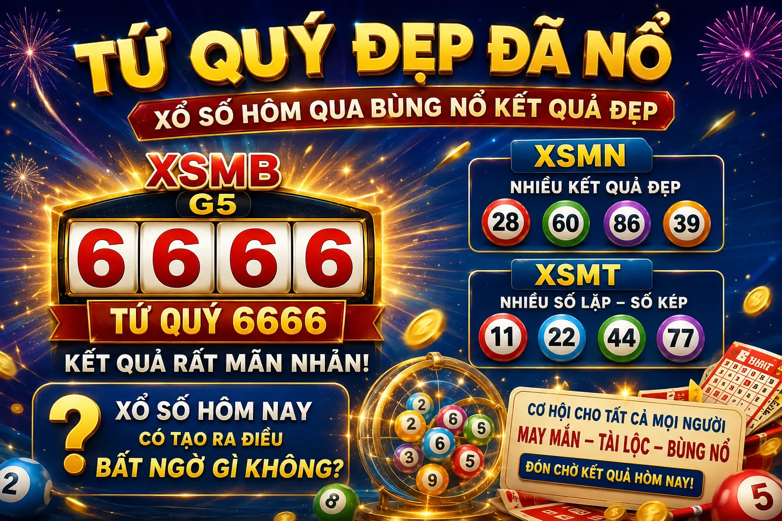 Tứ quý đẹp đã nổ – Xổ số hôm nay liệu có tiếp tục tạo bất ngờ?